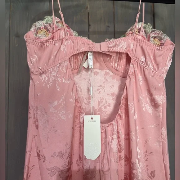 NWT For Love & Lemons x Victoria's Secret Lola Midi Dress - Blush Pink Large - Picture 6 of 7
